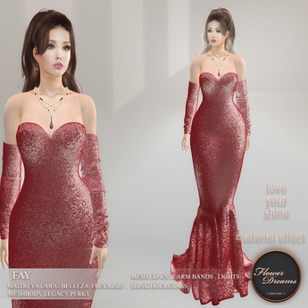 Second Life Marketplace - .:FlowerDreams:.Fay gown - red